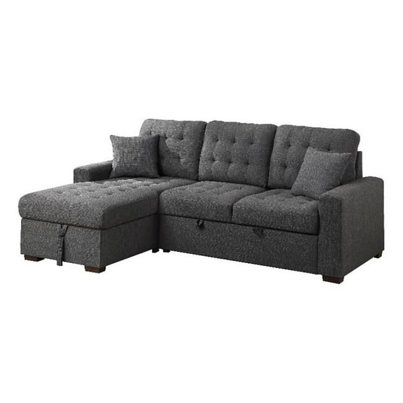 Lexicon McCafferty 2-Piece Fabric Pull-out Bed & Left Chaise in Dark Gray