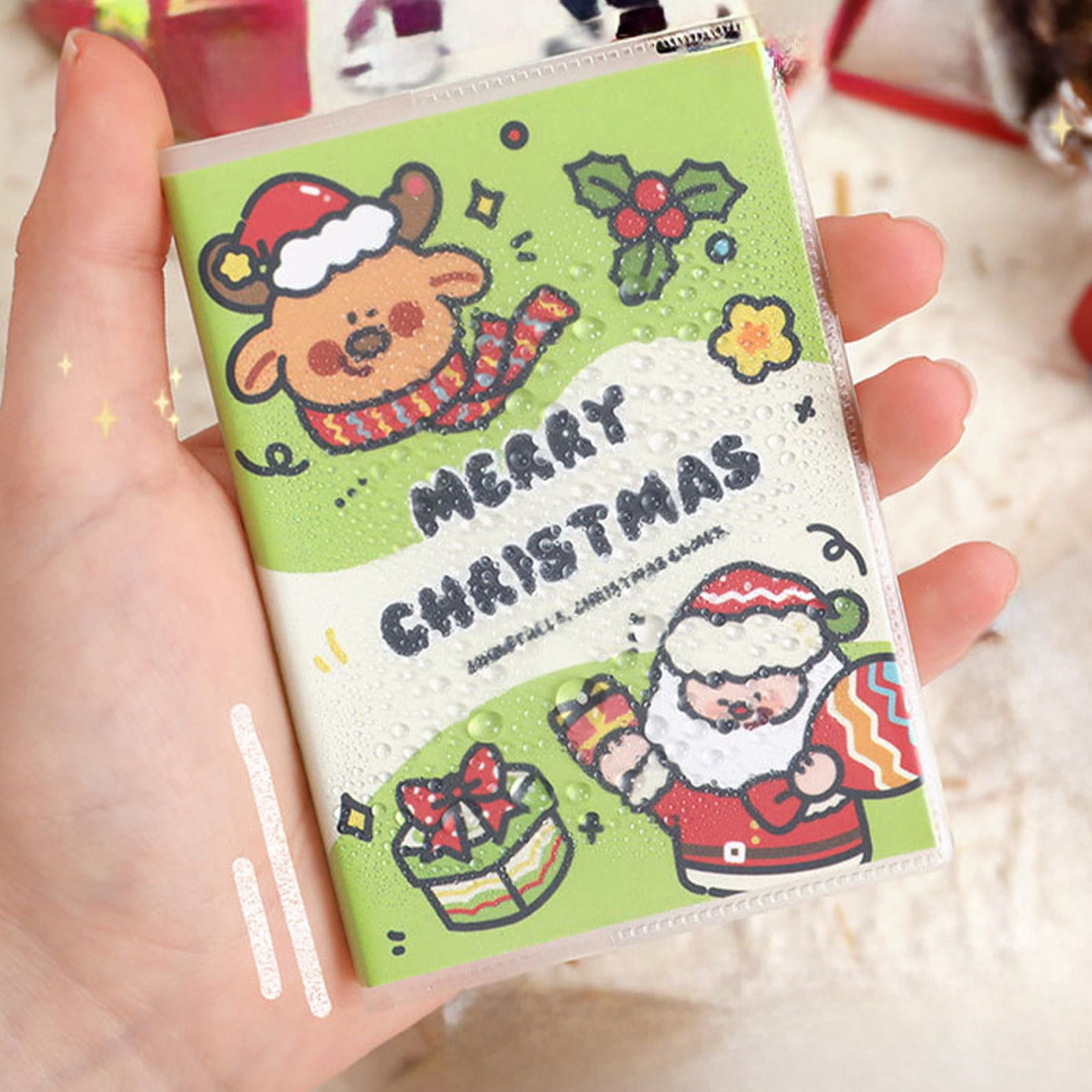 Dvkptbk Paper Notebook Christmas Notebook Cute 62 Pages Per Notebook Portable Pocket Notebook Student Mini Cartoons Notebook Suitable for Students and Daily Notes Christmas Decorations
