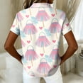 thumbnail image 4 of Fgvctg Womens Hawaiian Shirt Tropical Printed Summer Beach Shirt Lightweight Button Down Short Sleeve Shirts Casual Soft Vacation Tops Light pink L, 4 of 5