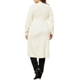 thumbnail image 4 of DARING DIVA Plus Size Sweater Knit Long Sleeve Belted Overwear 4X Beige, 4 of 6