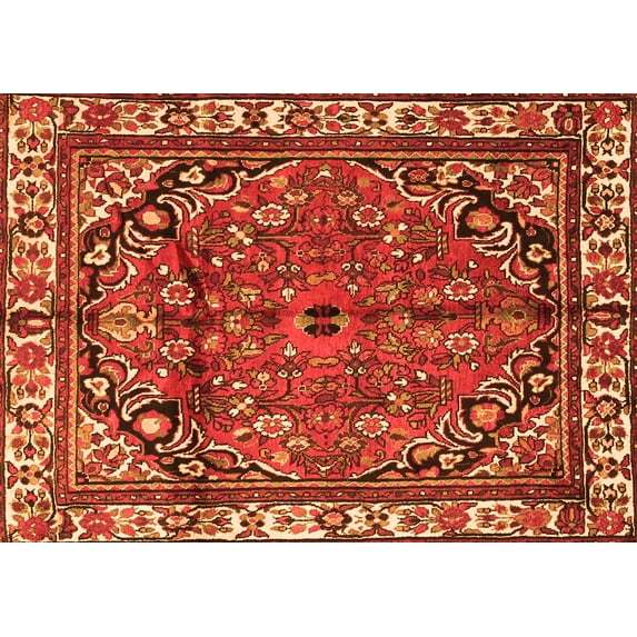 Ahgly Company Indoor Rectangle Persian Orange Traditional Area Rugs, 5' x 8'