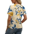 thumbnail image 2 of NAMTYQX Tops for Women Trendy Plus Size Baggy Button Down Open Front Light Casual Short Sleeve Fashion V Neck Soft Beige Size 2XL, 2 of 5