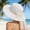 White, variant on French Style Elegant Lace Bow Summer Sun Hat for Women Beach Outing Shading Fisherman Wide Brim