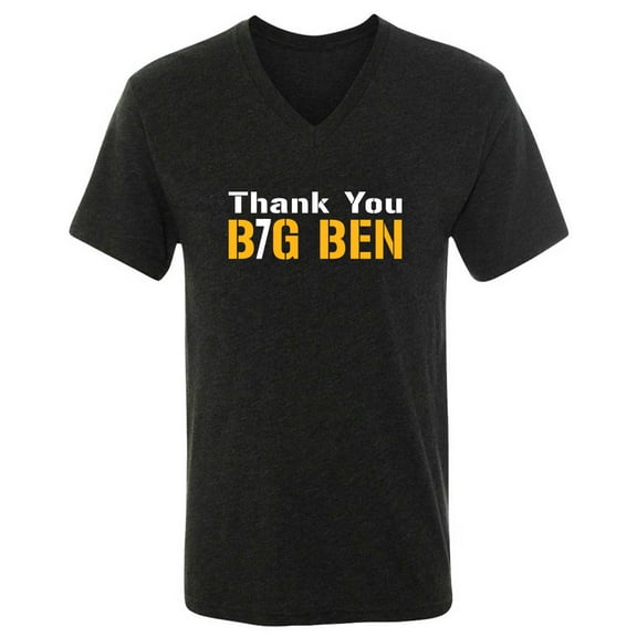 MENS V NECK Steelers Thank You Big Ben Roethlisberger T-Shirt MEDIUM