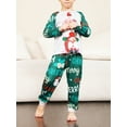 thumbnail image 4 of Elippeo Christmas Family Pajamas Matching Set, Snowman Print Long Sleeve T-shirt with Pants Sleepwear Loungewear, 4 of 10