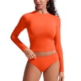thumbnail image 1 of Camiseta de Natación CRZ YOGA Manga Larga Protección Solar UPF 50+ Naranja Miel XS, 1 of 4