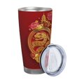 thumbnail image 2 of Año de la serpiente 2025 Feliz Año Nuevo chino 2025 Vaso de acero inoxidable Taza de café de viaje de 20 oz Taza térmica portátil con tapas, 2 of 7