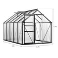 thumbnail image 2 of Dextrus 10x6FT Aluminum & Polycarbonate Greenhouse: Heavy Duty, Sliding Doors, Vent Windows, UV Safe, Matte Black for All-Season Gardening, 2 of 5