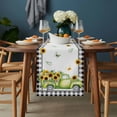 thumbnail image 2 of Sunflowers Table Runner - 72 Inch Long, Kitchen Dining Table Runner Dresser Scarves, Spring Farmhouse Country Truck Floral Black Plaid Farmhouse Decor for Coffee Tables Wedding Party Banquet, 2 of 8