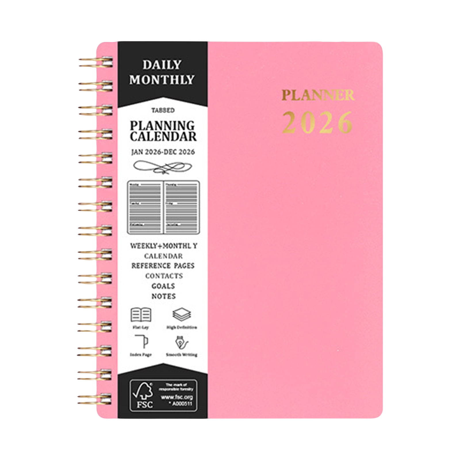 2026 Planner Calendar – 12-Month Weekly & Monthly Spiral Organizer for Winter Holiday Planning Productivity Goal Tracking & Note Taking