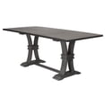 thumbnail image 3 of Rustic Counter-height Gray Wood 9pc Dining Set with Beige Linen Chairs, 3 of 11