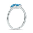 thumbnail image 2 of SZUL Women's 3/4 Carat TW Blue Topaz and Diamond Flower Ring in 10K White Gold, 2 of 6