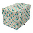 thumbnail image 1 of Teal Dog Crate Cover, Abstract Geometric Pattern Eastern Oriental Symmetric Design Print, Easy to Use Pet Kennel Cover for Medium Large Dogs, 35" x 23" x 27", Mustard Teal and Grey, by Ambesonne, 1 of 6