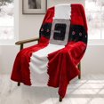 thumbnail image 1 of Safdie & Co. Premium Ultra Soft Ribbed Flannel Christmas Throw Blanket Santa's Suit, 1 of 2