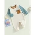 thumbnail image 3 of Bagilaanoe Newborn Baby Boy Girl Jumpsuits Contrast Color Long Sleeve Bodysuits 3M 6M 12M 18M 24M Infant Casual One Piece Rompers, 3 of 8