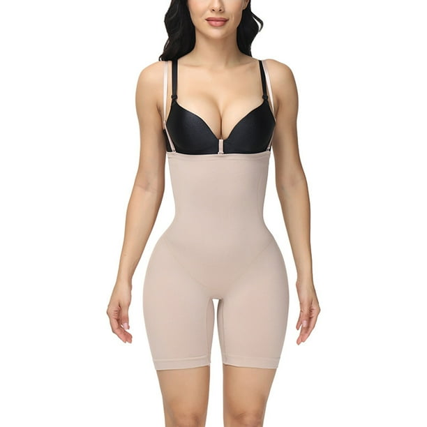 PEASKJP High Waisted Bodysuit Firm Control Body Shaper Comfortable for  Women Under Dress Thigh Slimmer Bodysuit, C XL