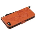thumbnail image 5 of iPhone SE Case 2022/2020, iPhone 7/ 8 Wallet case, Allytech Pretty Retro Embossed Butterfly Flower Design PU Leather Book Style Wallet Flip Case Cover for Apple iPhone SE 2022/2020 - Orange, 5 of 6