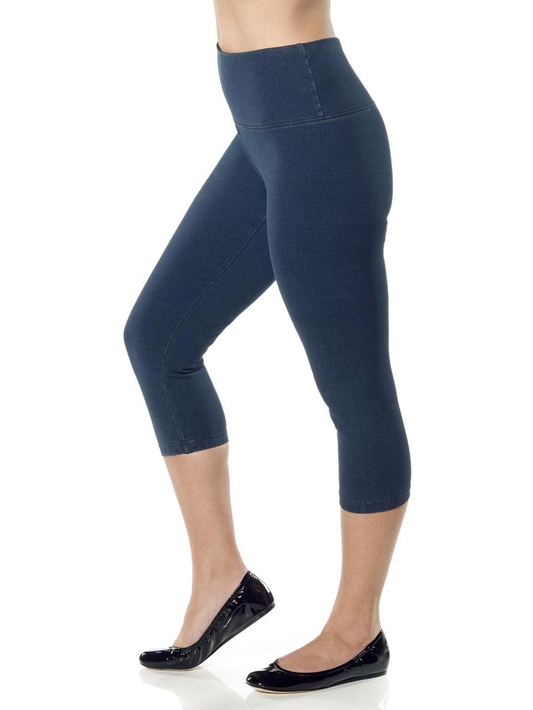 Slim Style Denim Knit Capri by Lysse 