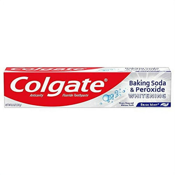Colgate Baking Soda and Peroxide Whitening Bubbles Toothpaste, Brisk Mint, 8 Ounce