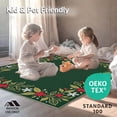 thumbnail image 4 of ODIKA 4'x6' Machine Washable Non-Slip Area Rug, Holly Berry with Vintage Lettered and Snowflake Motifs High Traffic Rug, Green, 651485, 4 of 5