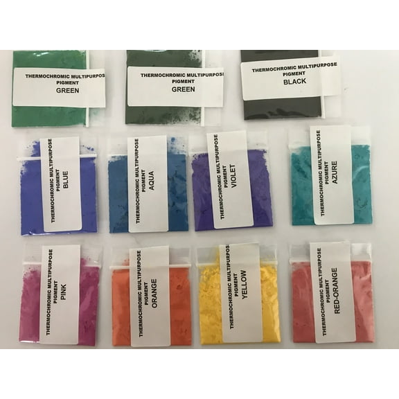 Thermochromic Multipurpose Pigment Set of 11 various color pigments