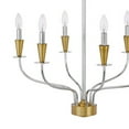 thumbnail image 4 of Chandelier with Metal Geometric Design and Hanging Chain, Chrome and Gold- Saltoro Sherpi, 4 of 5