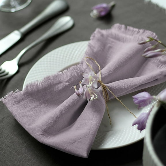 Cterwk 6 Pcs Vintage Handmade Cotton Napkins Decorative Rustic Soft Dinner Napkins for Parties Wedding Everyday Use, 17x17 Inches