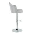 thumbnail image 5 of LumiSource Chrome Metal, Light Grey Fabric Ahoy Adjustable Barstool - Set of 2, 5 of 6