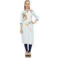 thumbnail image 1 of Bimba Kurta Bleu Étoilé pour Femmes Robe Kurti Indienne en Georgette Imprimée-10, 1 of 9