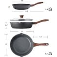 thumbnail image 4 of SENSARTE Juego de utensilios de cocina antiadherentes, sartenes antiadherentes compatibles con inducción de 3 piezas, contiene sartén de 9.5 pulgadas y sartén de 5 cuartos con tapa, mango que se manti, 4 of 4