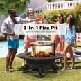 thumbnail image 7 of SPECSTAR 3-in-1 Fire Pit，35 in Wood Burning Firepits with Cooking Grill Grate & Charcoal Pan & Cover Lid, Metal Table for Backyard Bonfire BBQ Outdoor Camping Picnic, 7 of 7
