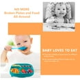 thumbnail image 3 of OULII 1Pack Silicone Plates Sky-Blue Baby Tableware for Toddlers, 3 of 8