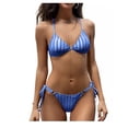 thumbnail image 1 of Conjunto bikini Marinity estampado a rayas para mujer, 1 of 6