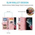 thumbnail image 3 of Dteck Wallet Case for Samsung Galaxy S23 Ultra,Magnetic Handbag Zipper Pocket PU Leather Cover Flip with 9 Card Slots and Wrist Strap Folio TPU Inner Stand Case,Rosegold, 3 of 8