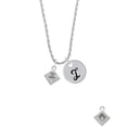 thumbnail image 2 of Delight Jewelry Silvertone 2-D ''Baby on Board'' Sign with Foot Print Silvertone Script Initial Disc - I - Charm Necklace, 20"+3", 2 of 4