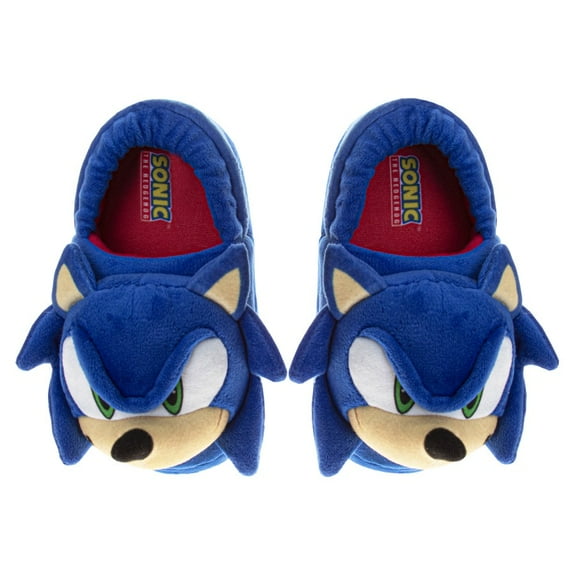 Sega Sonic The Hedgehog Boys Dual Sizes 3D Slippers (Toddler Little Kids), Blue, 5-6