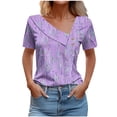 thumbnail image 1 of Blouses pour Femmes Col en V Décontracté Manches Courtes Printemps et Été Haut, 1 of 1