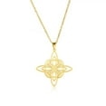 thumbnail image 4 of Witchcraft Witches Knot Necklace 14K Yellow Gold Triquetra Celtics Magic Knot Wicca Golden Silver Color Neck Chains Amulet Jewelry for Women, 4 of 8