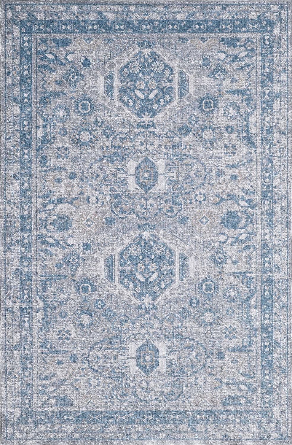Rug Ease Abril Grey and Blue Area Rug