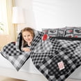 thumbnail image 5 of Feelyou Plaid Love Heart Bedding Comforter Set, Modern Fashion Patchwork Twin Comforter Sets, Black Check Buffalo Reversible Bedding Set, Lightweight Room Decor, 2 Pieces, 5 of 9