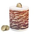thumbnail image 1 of Pearls Piggy Bank, Various Size Mixed Rare Nacreous Pearls Gemstone Oyster Concept Yellow Ombre Pattern, Ceramic Coin Bank Money Box for Cash Saving, 3.6" X 3.2", Brown, by Ambesonne, 1 of 4