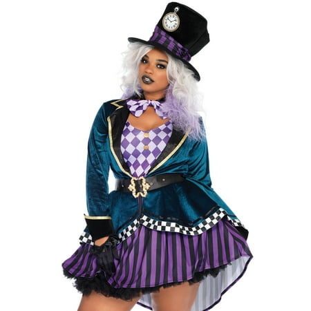 Leg Avenue Alice in Wonderland Delightful Hatter Women s Halloween Fancy-Dress Costume for Adult  Plus Size