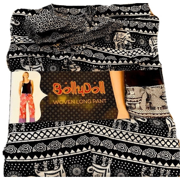 BOLLY DOLL Women's Woven Long Pants (Black, Small)