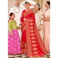 thumbnail image 2 of Red Georgette Heavy Embroidery Work Saree, Traditional Clothing for Women, 2 of 5