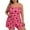 #0301-Hot Pink, variant on Women's Plus Size Pajama Set 2 Piece Cute Heart Print Lounge Cami Top and Elastic Waist Shorts Pjs Sleepwear