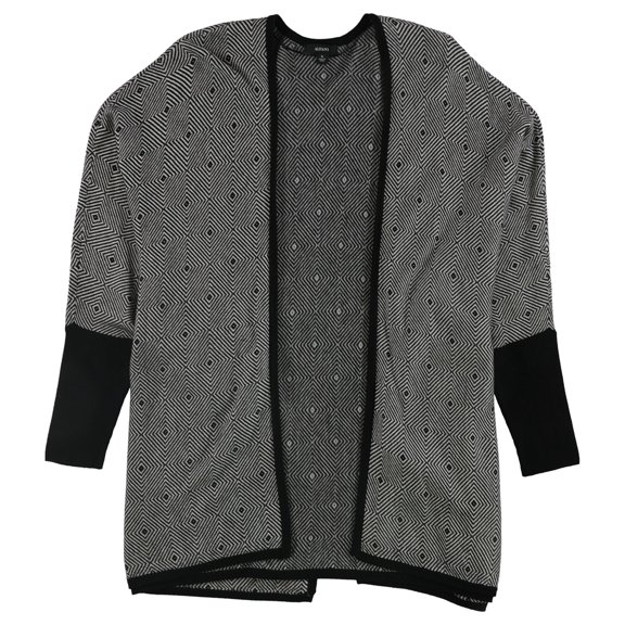 Alfani Womens Diamond Cardigan Sweater, Black, X-Large