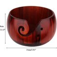 thumbnail image 4 of Cuenco grande de madera para tejer a ganchillo y tejer, soporte de madera para ovillos de hilo, diámetro 15 cm, sin tapa, regalo para tejer, frente, 4 of 5