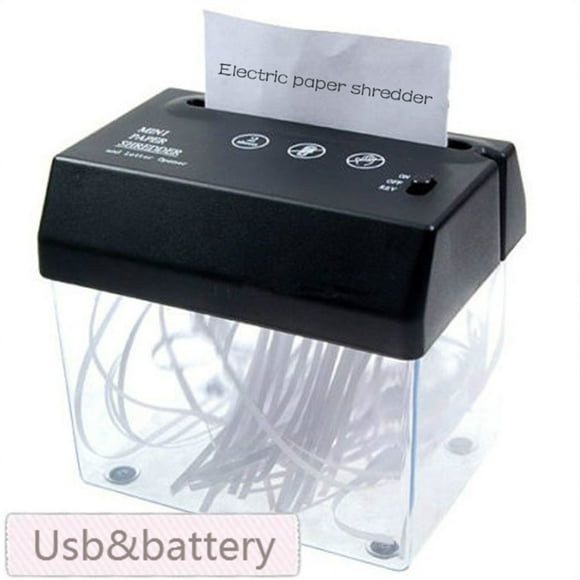 Amdohai USB Mini Desktop Creative High Security Cross-Cut Shredder, Black