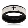 thumbnail image 2 of Two-Tone Tioneer Black Tioneer Stainless Steel Lord's Prayer Religious Wedding Band Ring, 2 of 2