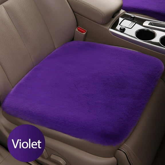 Hovilon Car Front Seat Cushion, Comfortable Soft Fur Wool Auto Front Seat Cover,Vehicle Seat Protector Pad for Warm Winter Office Chair, Universal Decor Car Accessories,purple